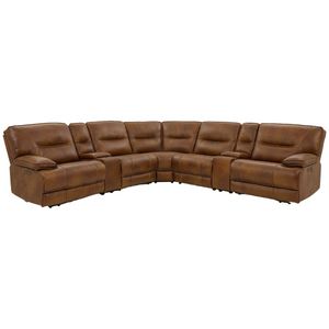 Cheers Lawson 7-Piece Leather Sectional w/ Power Head & Foot Rest