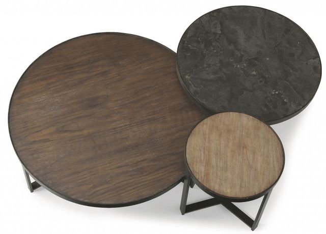 Flexsteel® Carmen Aged-Bronze Large Round Bunching Coffee Table 1