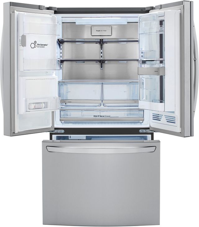 Réfrigérateur à portes françaises de 36 po LG® de 29,7 pi³ - Acier inoxydable résistant aux traces de doigts 3