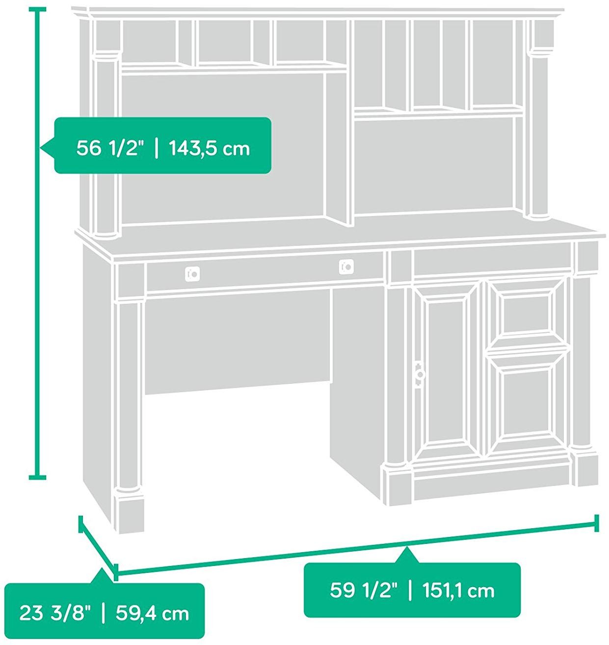 sauder palladia computer desk with hutch