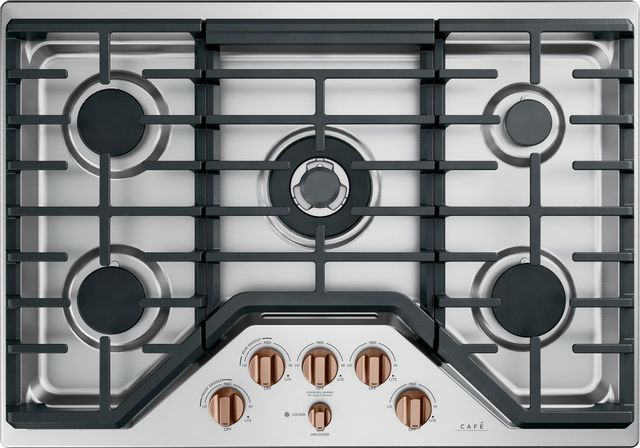 Café™ 30" Stainless Steel / Brushed Stainless Gas Cooktop 9