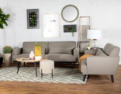 Coaster® Blake 3-Piece Sharkskin/Dark Brown Upholstered Living Room Set with Track Arms