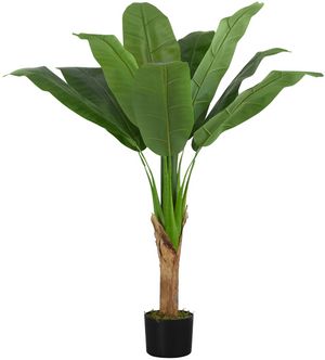 Monarch Specialties Inc. Green/Black 43" Artificial Potted Banana Tree