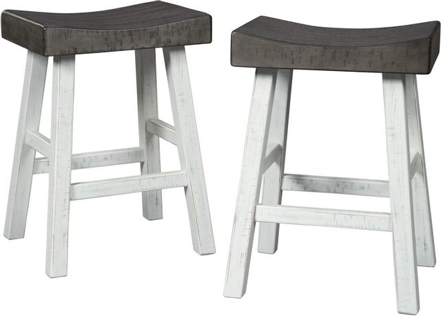 Signature Design by Ashley® Glosco Brown Gray/Antique White Counter Height Stool-3