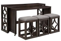 Market 4 Piece Rolling Console With Stools (Counter Height)