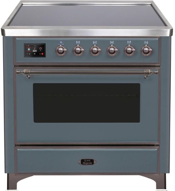 Ilve Majestic Ii 36 Blue Gray Freestanding Induction Range Big Sandy Superstore Furniture 0007