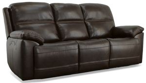 Flexsteel® Jackson Dark Brown Power Reclining Sofa with Power Headrests