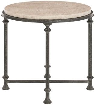 Bernhardt Galesbury Antique Silver/Beige Side Table 1