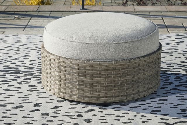 Signature Design by Ashley® Calworth Beige Outdoor Ottoman 2
