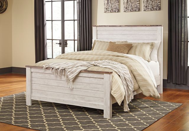 Signature Design by Ashley® Willowton White Wash Queen Panel Bed 8