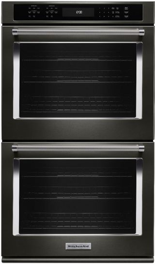 KitchenAid® 30" Black Stainless Steel with PrintShield™ Finish Electric Double Oven Built In - SEE IF PRICE IN STORE IS LOWER