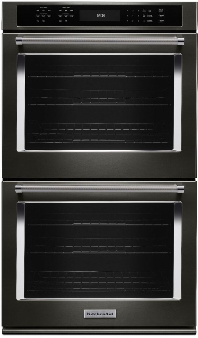 KitchenAid® 30" Black Stainless Steel with PrintShield™ Finish Electric Built In Double Oven 0