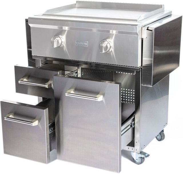 Coyote® 30" Stainless Steel Flat Top Grill Cart-3