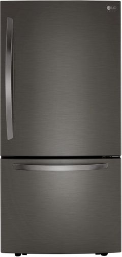 LG 33 in. 25.5 Cu. Ft. PrintProof™ Black Stainless Steel Bottom Freezer Refrigerator
