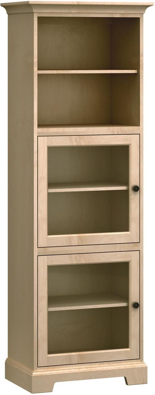 Howard Miller® Customizable 27" Home Storage Cabinet with Two Open Shelves and Two Glass Doors