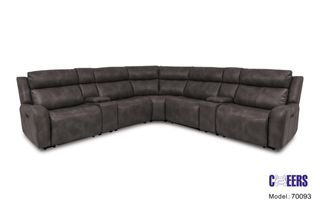Manwah 7pc Power Reclining Sectional with Power Headrest P02292386