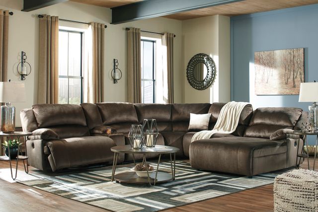 Signature Design by Ashley® Clonmel Chocolate 6 Piece Sectional with Power Reclining 30