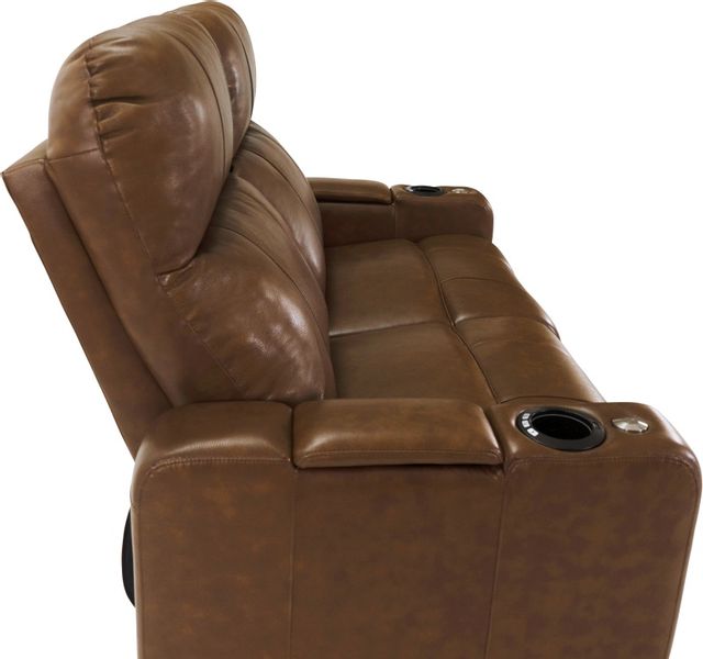 RowOne Prestige Home Entertainment Seating Brown 2-Chair Loveseat 2