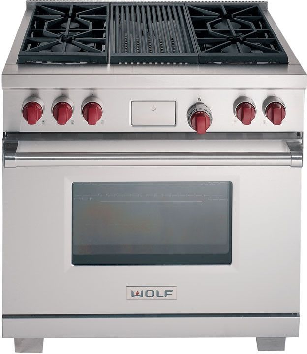 Wolf® 36" Stainless Steel Pro Style Dual Fuel Range