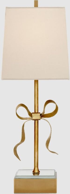 Visual Comfort Ellery Soft Brass Gros-Grain Bow Table Lamp