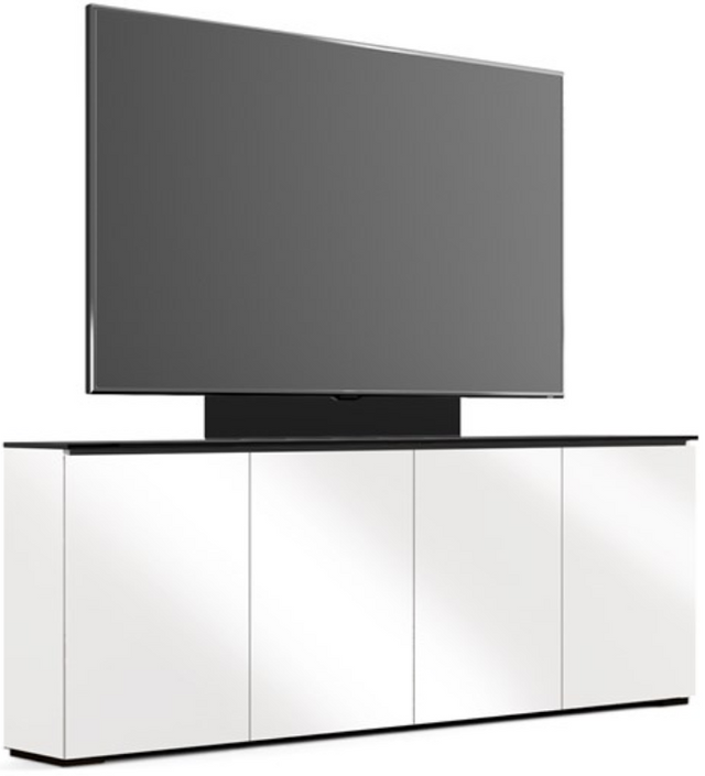 Salamander Designs® Chameleon Miami Low Profile 347M Warm Gloss White With TV Mount Speaker Integrated Cabinet