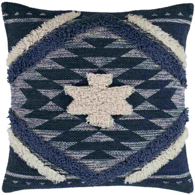 Surya Lachlan Denim 20"x20" Pillow Shell with Down Insert-0