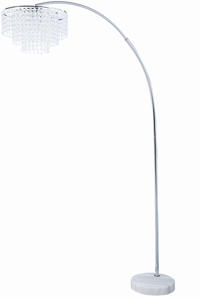 Coaster® Chrome/Crystal Tiered Floor Lamp with Marble Base