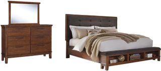 Signature Design by Ashley® Ralene 2-Piece Medium Brown California King Upholstered Panel Bed Set