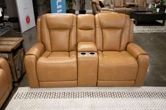 Signature Design by Ashley® Card Player Cappuccino Power Reclining Loveseat