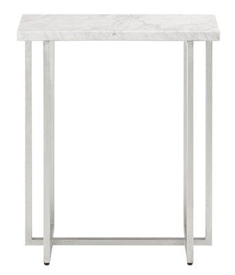 Currey & Company Cora Silver Leaf/White Accent Table