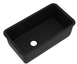Rohl® Allia Series Matte Black Fireclay Single Bowl Undermount Kitchen Sink