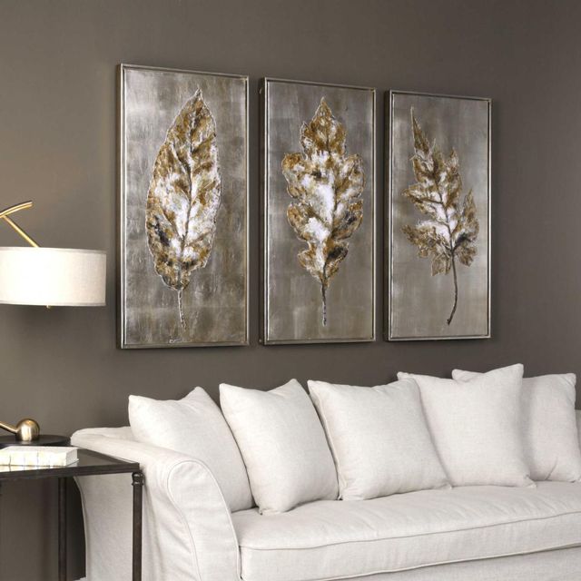 Uttermost® by Grace Feyock Champagne Leaves Gold Art-1