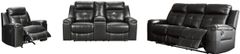 Signature Design by Ashley® Kempten 3-Piece Black Living Room Reclining Seating Set 