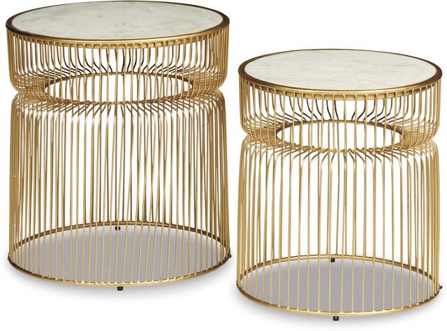Signature Design by Ashley® Vernway 2-Piece Gold Accent Tables Set-0
