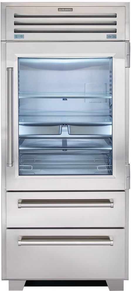 Sub-Zero® PRO 36" Stainless Steel Frame Bottom Freezer Refrigerator 0