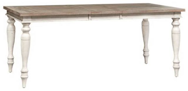 Liberty Furniture Whitney Weathered Gray Rectangular Table with Antique Linen Legs