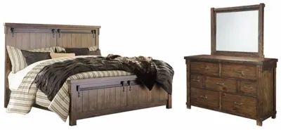 Signature Design by Ashley® Lakeleigh 2-Piece Brown California King Panel Bed Set