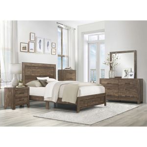 Homelegance Corbin Brown Queen Bed, Dresser, Mirror & Nightstand