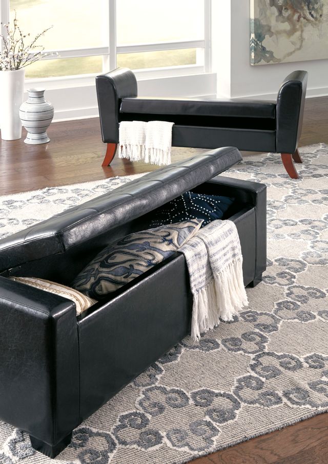 Signature Design by Ashley® Benches Brown Upholstered Storage Bench 4