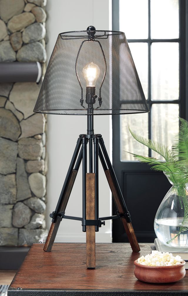 Signature Design by Ashley® Leolyn Black/Brown Metal Table Lamp-1