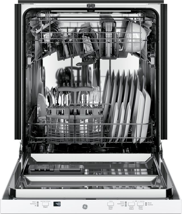 GE® 24" White on White Built-In Dishwasher 2