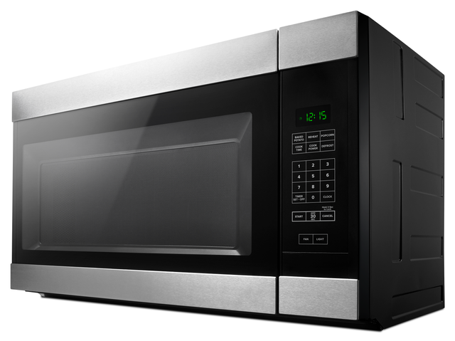 Amana® 1.6 Cu. Ft. Black on Stainless Over The Range Microwave 7