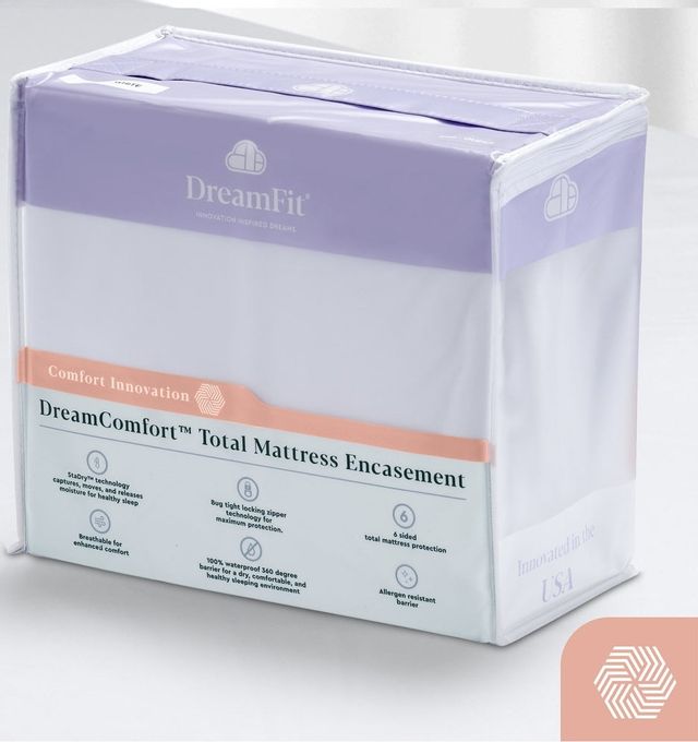 DreamFit® DreamComfort™ Total White Twin XL Mattress Encasement 0
