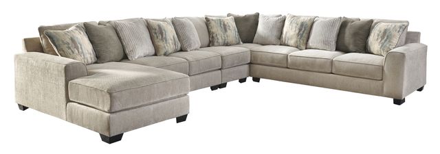 Benchcraft® Ardsley 5-Piece Pewter Right-Arm Facing Sectional with Chaise