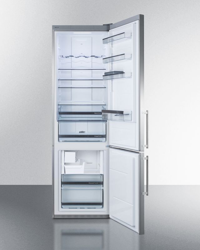 Summit® 12.8 Cu. Ft. Stainless Steel Counter Depth Bottom Freezer Refrigerator 1