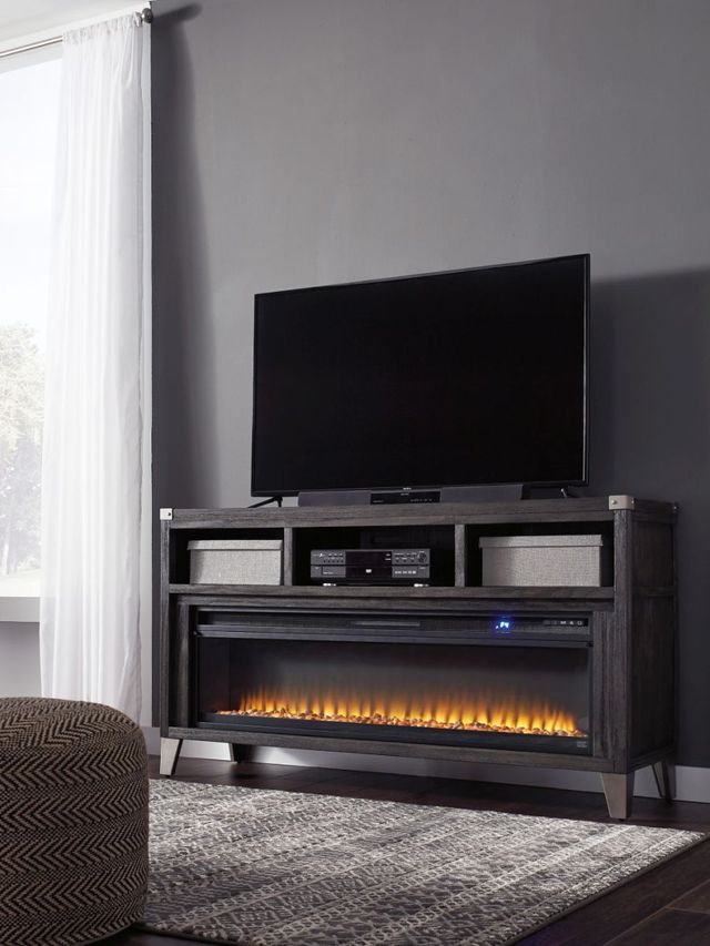 Signature Design by Ashley® Todoe Gray 65" TV Stand with Electric Fireplace 2
