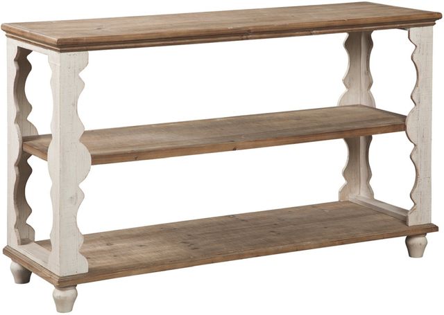 Signature Design by Ashley® Alwyndale Antique White/Brown Console Sofa Table-0