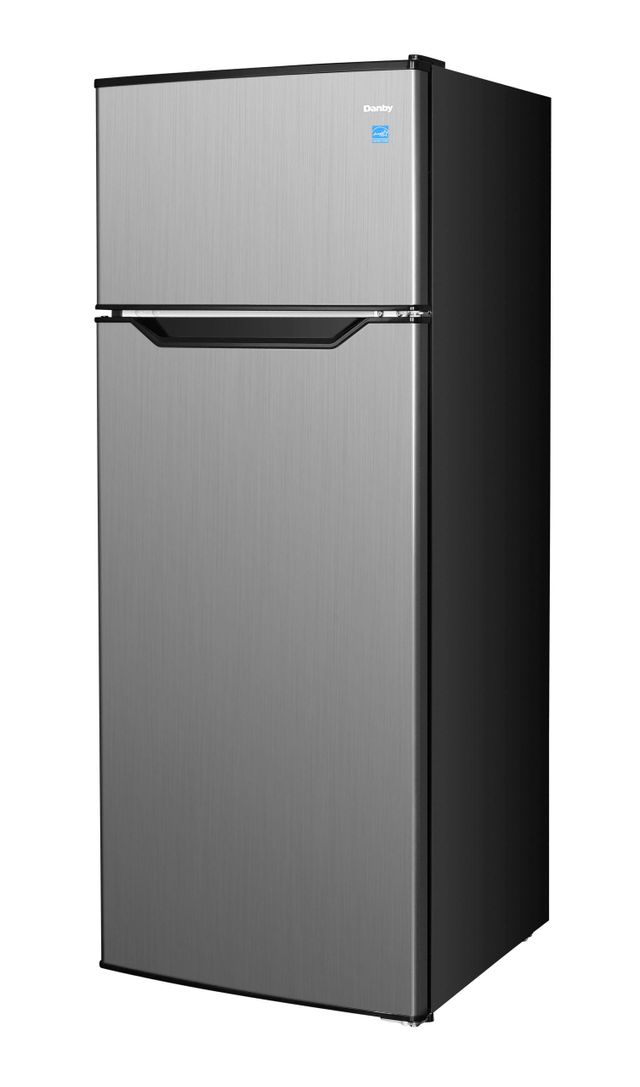 Danby® 7.4 Cu. Ft. Black with Stainless Steel Counter Depth Top Freezer Refrigerator 2
