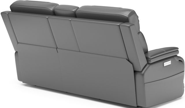 Flexsteel® Logan Black Power Reclining Loveseat with Console and Power Headrests and Lumbar 2