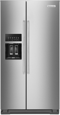 KitchenAid® 19.9 Cu. Ft. Stainless Steel with PrintShield™ Finish Counter-Depth Side-by-Side Refrigerator-KRSC700HPS